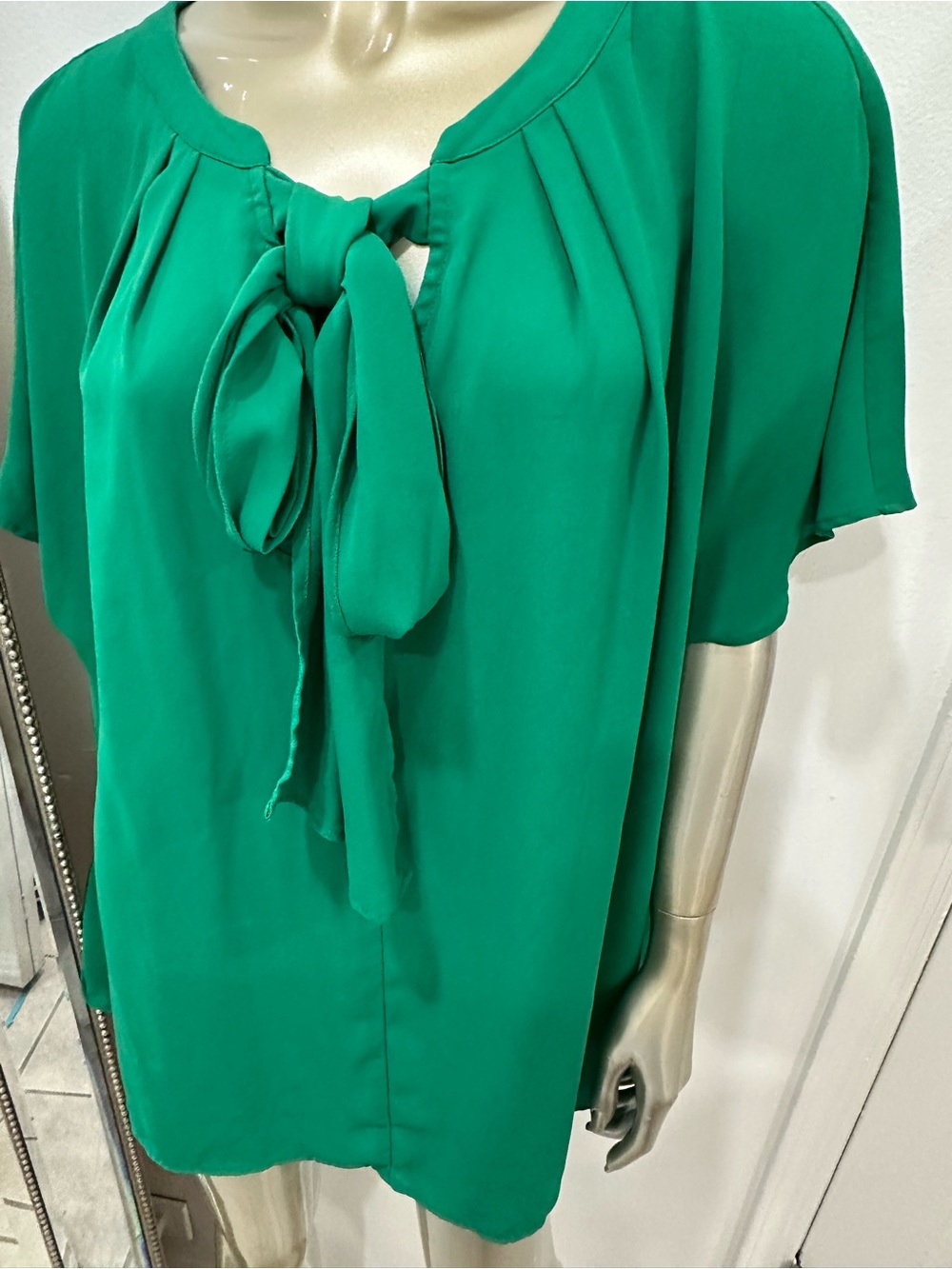 Lane Bryant Emerald Tie-Neck Blouse